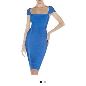 Herve Leger Cap-sleeve Bandage Dress